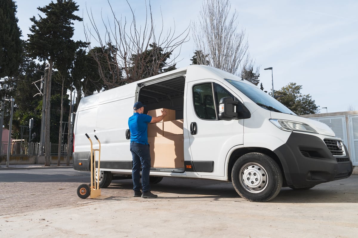 White delivery van ready for dispatch